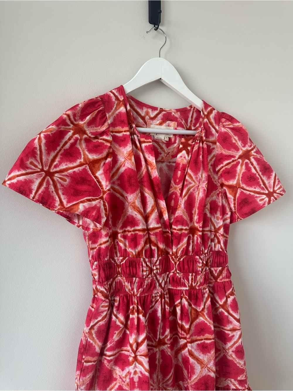 Anthropologie Somerset Mini Dress Size Small Pink White Smocked Printed Dress - Picture 4 of 14
